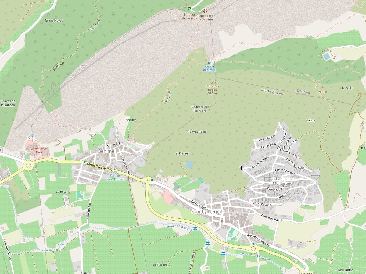 Plano de Sanet y Negrals con La Ratatouille en la Calle Mayor